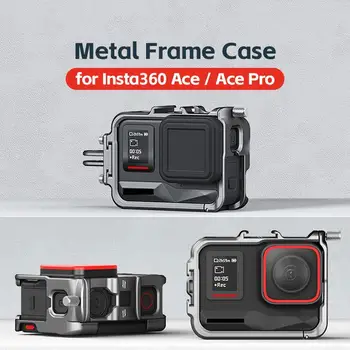1 Комплект за Insta360 Ace / Ace Pro Метална клетка за зайци Рамка за разширяване Защитен калъф Вертикален адаптер за снимане Защитно покритие на обектива