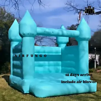 10/13ft Търговска употреба бяла скача къща за парти под наем Тифани-цветове надуваем подскачащ замък с въздушен вентилатор