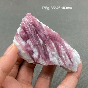 100% естествен розов турмалин грубо излекуван кристал кварцова руда образец