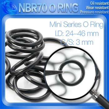 100PCS / Lot Nitrile Rubber Black NBR CS 3 MM ID 24/25/26/27/27.7/28/29/30/31/45/46 MM O пръстен уплътнение маслоустойчив водоустойчив