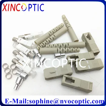  100Pcs SCUPC / MM / SX / 3.0mm / бежово, SC Multimode MM симплекс 3.0mm 50 / 125 62.5 / 125 симплекс оптичен керамичен кабел конектор
