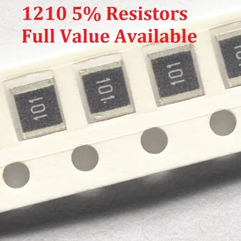 100PCS / лот SMD чип резистор 1210 4.3M / 4.7M / 5.1M / 5.6M / 6.2M / Ohm 5% съпротивление 4.3 / 4.7 / 5.1 / 5.6 / 6.2 / M резистори 4M3 4M7 5M1 5M6 6M2