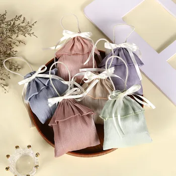 10pcs Нова сватба годеж празнично парти чанта бонбони шоколад корейски фея щастлив бонбони чанта панделка с ръка подарък статии