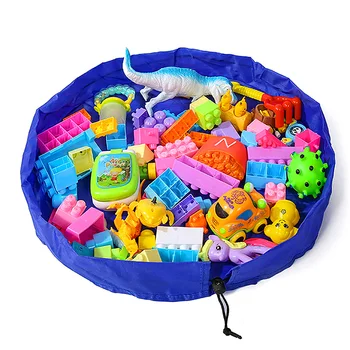 1PC DIY градивен блок играчка съхранение чанта игра подложка открит мат голям чист организатор деца играчка възглавница преносим играчка съхранение чанта