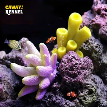 1PC случаен стил колоритен мини изкуствен корал малки орнаменти подаръци аквариум декор многоцветна смола риба резервоар декорация