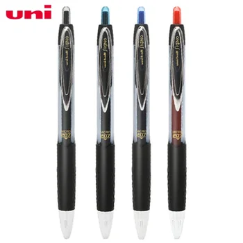 1Pcs UNI гел писалка UMN-207 офис подпис писалка Push-тип студент мека гумена дръжка червено, синьо и черно 0.5mm взаимозаменяема сърцевина