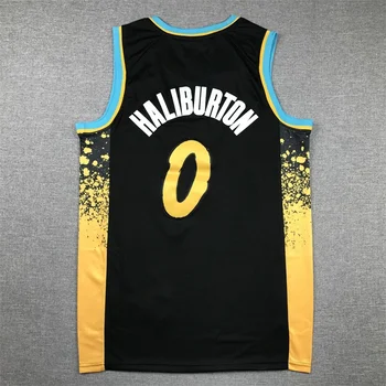 2023 Man New American Basketball Jerseys Дрехи Haliburton Европейски размер T ризи Свободни памучни шорти Суитчър