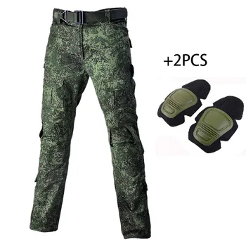 2023 Мъжка военна униформаУстойчива на износване военна мултикамера Руски панталони Армия Camo Тактически Туристически панталон Пейнтбол Борба +коляно