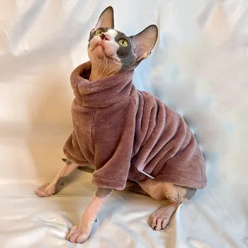 2023 Нов без козина котка пуловер зимна мода сгъстяване топло коте сфинкс дрехи удобни зимни дрехи за кучета