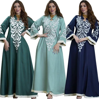 2023 Нови арабски канали Дълги рокли Abayas мюсюлманска жена рокля проста и елегантна официална рокля ислямски кувейтски жени Jalabiyat