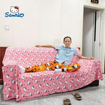 2023 Санрио Нов призрак на Хелоуин Hello Kitty плюшени карикатура големи фланела одеяло сладък памук диван дрямка одеяло легло лист Коледа