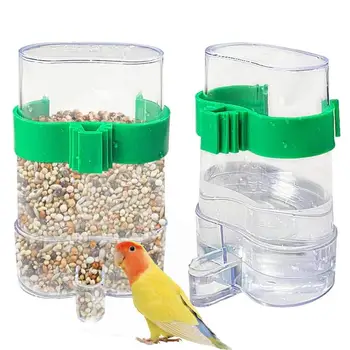 2Pcs Pet Bird Parrot Automatic Drinker Cups Feeder With Clip Bottle Bird Cage Parrot Feeding Tool Automatic Feeder Bowls