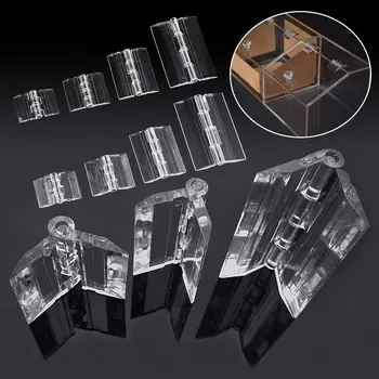 2Pcs Пластмасова сгъваема панта Прозрачен шкаф Панти за врати Панти за мебелни врати Практични аксесоари за мебелен обков