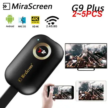 2~5PCS Mirascreen G9 Plus 2.4G/5G 4K Miracast Wifi за DLNA AirPlay TV стик Wifi дисплей донгъл приемник за IOS Android