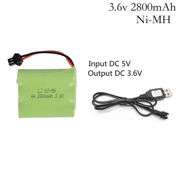3.6v 2800mah Ni-MH батерия с USB зарядно устройство nimh батерия pilas recargables 3.6v пакет aa размер ni mh за rc кола играчка инструменти модел