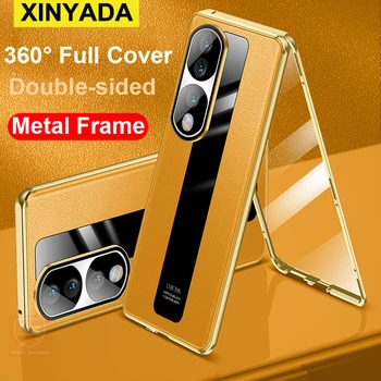 360 Капак на цялото тяло за Huawei Honor 90 Pro случай закалено стъкло случай за чест 90 Pro 70 80 Honor90 Flip капак метал