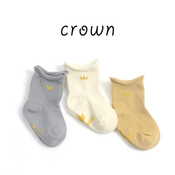 3Pairs/lot Чисто памучни меки чорапи на новороденото бебе Момчета момичета Свободни чорапи Comfortbale