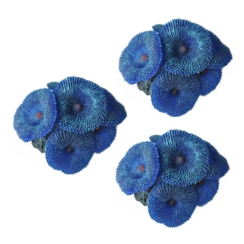 3X Аквариумно растение Изкуствено коралово синьо