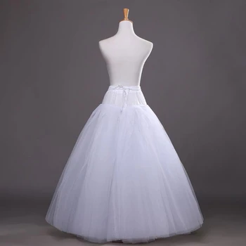 4-слойна без обръч дълга половин пола фуста булчинска сватбена рокля облицована