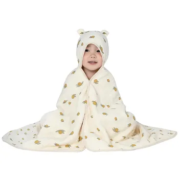 4 слоя муселинови памучни качулати бебешки кърпи пончо ултра мека и супер абсорбираща бебешка кърпа за баня за новородени бебешки душ кърпи