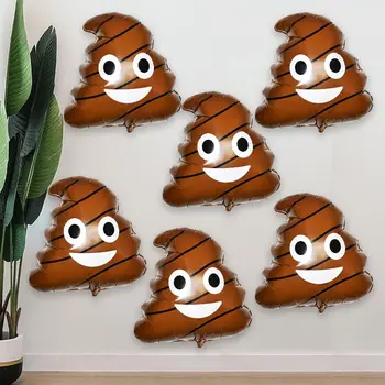 5pcs Big Poop балон DIY 22.05x18.90in Poo кафява шега тема момчета