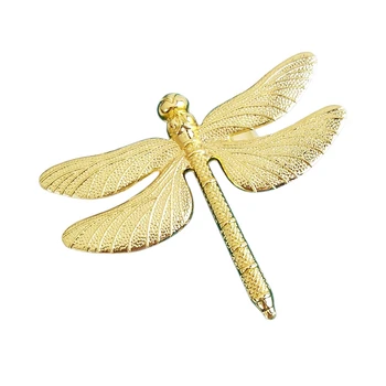 6PCS Dragonfly салфетка пръстен злато DIY хотел сватба банкет маса дисплей метална салфетка ключалката коледна украса