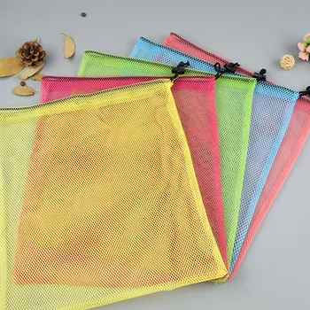 6Pcs Muti-цвят пране чанта здрав лесен за използване с кабел заключване затваряне баня организатор с шнур окото душ чанта