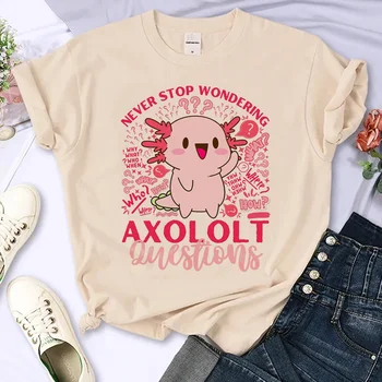 Axolotl т риза жени дизайнер графичен манга т риза момиче комикс манга дрехи