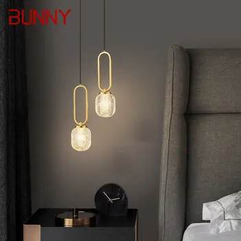 BUNNY Съвременна месингова висяща лампа LED злато медна висяща светлина Творчески декоративни за домашна спалня