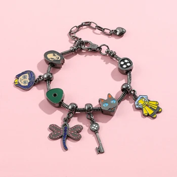 Cartoon Coraline & The Secret Door Bracelet Cute Figure Coraline Metal Badge Pendant Bracelet Bangle Kawaii Аксесоари за бижута