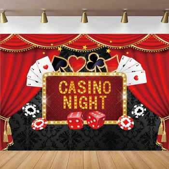 Casino Night Тема Фотография Фон Покер Лас Вегас Game Night Background плакат за казино рожден ден парти доставки банер