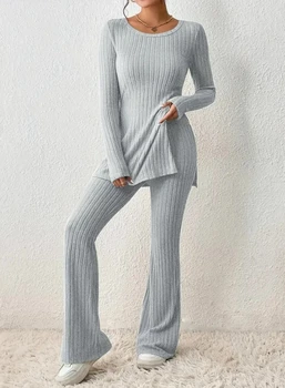 Casual Comfort 2 броя комплекти облекло 2023 Нова пролет Нова есен Основна гъвкавост Секси свободно време Slim Fit мода жени стил комплект
