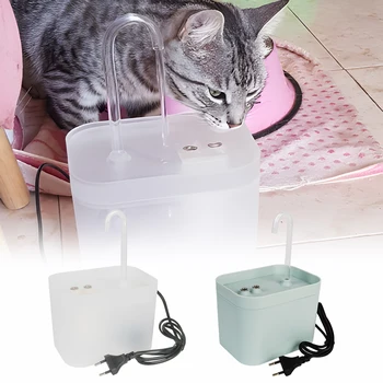 Cat Water Fountain Автоматичен филтър Recirculation Филтриращ дозатор Заглушаване 1.5L USB Electric Cat Drinker Bowl за котки Pet Water