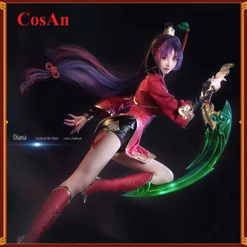 CosAn Гореща игра LOL Диана Cosplay костюм Презрение към Луната Червен костюм в китайски стил Женска активност парти ролева игра облекло S-XL