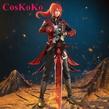 CosKoKo Diluc Cosplay аниме игра Genshin въздействие костюм нов кожата борба униформи пълен комплект Хелоуин парти ролева игра облекло