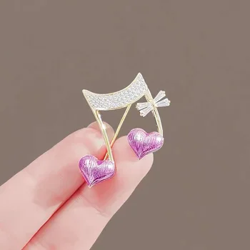 Creative Personalized Beating Note Brooch Small Crowd Design Suit Corsage Cardigan Accessories Exquisite Pin Collar Pin