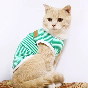 Cute Stripe Cat Vest Shirt Classic Pet Clothes for Cats Ropa Para Gato Katten Kleding Kedi Giyim Cats Clothing for Pets Outfit