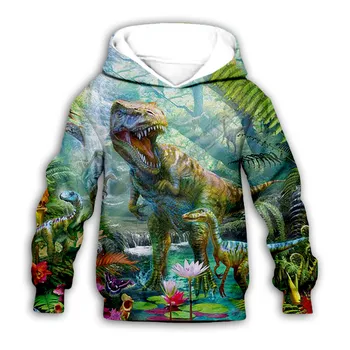 Dinosaur Animal 3d принтирани качулки семеен костюм тениска цип пуловер детски костюм смешно суитчър анцуг/панталон шорти 01
