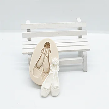 DIY балетни обувки силиконова форма DIY ръчно изработени силиконови мухъл торта декорация инструмент фондан шоколад бонбони мухъл