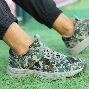 Do-win Summer Anti Slip Men Camouflage Mesh Training Shoes Ultra Light Shoes Rubber Shoes Military Running Trekking Sneakers