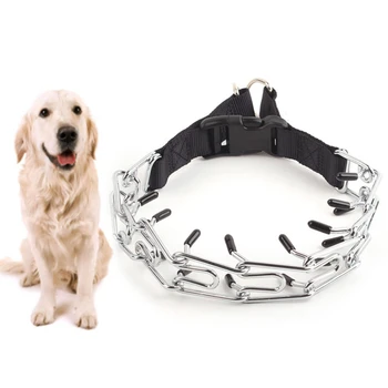 Dog Prong Collar Pinch Training Регулируем размер Pet Choker Durable Quick Release Outdoor Walking Harness With Snap Buckle Iron