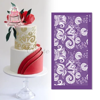 Flower World Cake Stencil Mesh Stencils For Wedding Cake Border Stencils Fondant Mould Cake Decorating Tool Cake Mold