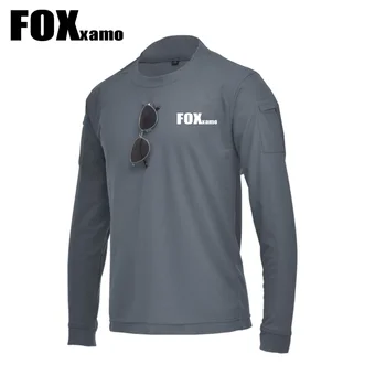 Foxxamo Нова риза Лятна риза с дълъг ръкав Бързо сухи дишащи риболовни дрехи Спортно облекло Анти-UV колоездачни ризи Мъжко облекло