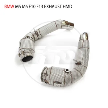 HMD изпускателна система Даунпайп с висока производителност на потока за BMW M5 M6 F10 F06 F13 4.4T 2012-2016 Каталитичен конвертор без котешка тръба