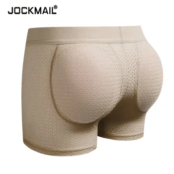 JOCKMAIL Секси мъже подплатени бельо мрежести снаждане боксерки мъжки гащи увеличи задника тласък нагоре подложка долни гащи торбичка боксерки