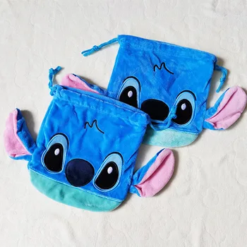 Kawaii Disney Stitch шнур джоб плюшени разни чанта козметична чанта за съхранение чанта личност тенденция сладки момичета играчки подарък