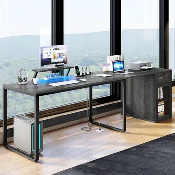 L оформено бюро с чекмедже ъглово бюро офис бюро с шкаф за файлове & мониторна стойка за домашен офис сив компютър бюра маса