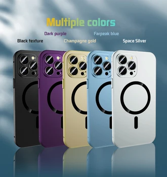 Magsafe магнитни метални калъфи за телефони за Iphone 14 13 12 Pro Max 14 Plus удароустойчив пълен обектив стъкло алуминий за Iphone 13 случай