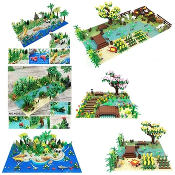 MOC джунгла сцена екологична среда малки частици градивни блокове образователни събрание ферма модел детски тухли играчки