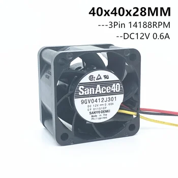 New San Ace 40MM 4CM сървърен вентилатор 4028 40x40x28MM 12V 0.6A 9GV0412J301 Вентилатор за охлаждане на сървъра 14200RPM